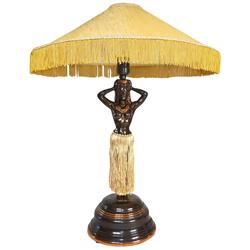 Hula girl lamp, mfgd by Dodge Inc., cast metal, c.1940's, works great, professionally restored & in 