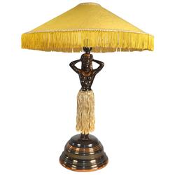 Hula girl lamp, mfgd by Dodge Inc., cast metal, c.1940's, works great, professionally restored & in 
