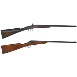 Rifles (2), Stevens Junior, 22 long Rifle, 20" bbl, falling block, takedown, light to moderate pitti