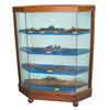 Image 2 : WWII scale model German warships (9) in custom wooden display case, built by Japanese craftsmen at t