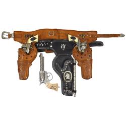 Toy cap guns w/holsters, Marshall Matt Dillon Gunsmoke holster w/2 Marshal cap guns, mfgd by Halco, 