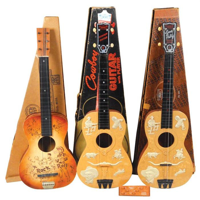 Toy guitars in boxes (3), Gene Autry by Emenee, No. 601, Cowboy guitar