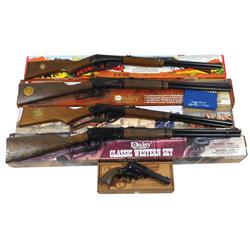 Daisy BB guns (4), Red Ryder No. 1938B, Classic Western set, Limited Ed 1894 & Roy Rogers & Trigger,