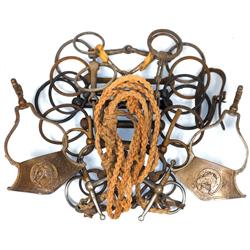 Horse bits & English stirrups, a nice selection, most VG cond.