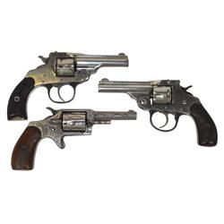 Revolvers (3), 1900's vintage including a Hopkins and Allen Safety Police 32 cal, 5 shot double acti