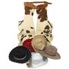 Image 1 : Roy Rogers cowboy hats (5) & child's cowhide chaps, one hat has Roy's signature, all Exc cond.