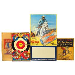 Lone Ranger items, Merita Bread cdbd sign, Lone Ranger Double Target Game in box & Lone Ranger paint