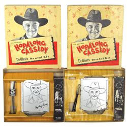 Hopalong Cassidy Dental Kits (2), complete in orig boxes, one is NOS, other shows wear but in Good c