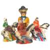 Image 1 : Lone Ranger chalkware figures (3) & chalkware Indian on horse, all in VG & Exc cond, 11" to 16"H.