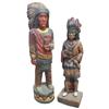 Image 1 : Cigar Store Indian statues (2), painted composition, colorful, VG cond, 42" & 48"H.