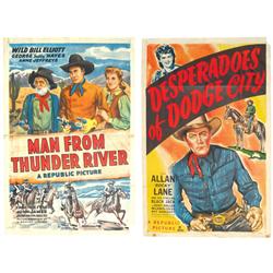 Western movie posters (2), "Desperadoes of Dodge City" starring Allan "Rocky" Lane & "Man From Thund