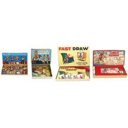 Western target games (4), Wildwest Shooting Range-made in England, Indians & Cowboys by Saalfield, C