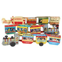 Marx tin windup character toys (3), Roy Rogers RR Ranch (broken legs on horse), Disneyland & Cocoa-P