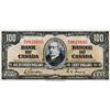 Image 1 : BANK OF CANADA.  $100.00.  1937 Issue.  BC-27b.  No. B/J0621695.  Very Fine+.