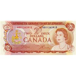 BANK OF CANADA.  $2.00.  1974 Issue.  BC-47bA.  No. ABX1262915.  CU.