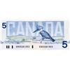 Image 1 : BANK OF CANADA.  $5.00.  1986 Issue.  BC-56aA-i.  Blue B.P.N.  No. ENX3201552.  CU.  