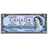 Image 1 : BANK OF CANADA.  $5.00.  1954 Issue.  BC-39b.  Beattie-Rasminsky.  No. A/S4000000.  AU.