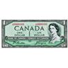 Image 1 : BANK OF CANADA.  $1.00.  1954 Issue.  BC-37a.  Beattie-Coyne.  No. A/N6666666.  AU.