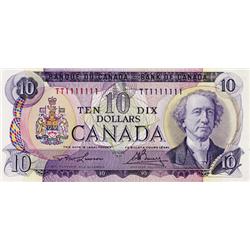 BANK OF CANADA.  $10.00.  1971 Issue.  BC-49c.  Lawson-Bouey.  No. TT1111111,  VW2222222,  VB3333333
