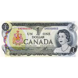 BANK OF CANADA.  $1.00.  1973 Issue.  BC-46a.  Lawson-Bouey.  No. GM0000003 through GM0000010.  Lot 