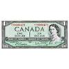 Image 2 : BANK OF CANADA.  $1.00.  1954 Issue.  BC-37bA.  Beattie-Rasminsky.  No. *S/O0011904.  BC-37bA-i.  No