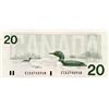 Image 1 : BANK OF CANADA.  $20.00.  1991 Issue.  BC-58aA-i.  Thiessen-Crow.  No.EIX2745928 & EIX2745929. With 