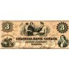 Image 1 : THE COLONIAL BANK OF CANADA. $3.00. 1859. CH-130-10-04-06. No. 633/C. PMG graded AU-55. Hinged.