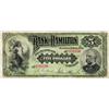 Image 1 : THE BANK OF HAMILTON. $5.00. June 1, 1892. CH-345-16-02a. Pro-Cashier, left. No. A159222. Very Good+