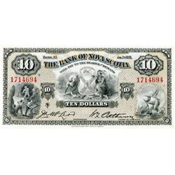 THE BANK OF NOVA SCOTIA. $10.00. Jan. 2, 1935. CH-550-36-04. No. 1714694.  A bright and crisp Unc.
