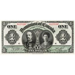 DOMINION OF CANADA.  $1.00. Jan. 3, 1911. DC-18d. No. 012529P. Black Line. PCGS graded Unc-64. PPQ. 