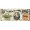 Image 1 : DOMINION OF CANADA.  $4.00. May 1, 1882. DC-10. No. 266985. Approx. FINE-12. Writing in ink on face.