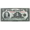 Image 1 : BANK OF CANADA.  $1.00. 1935 Issue. English Text. BC-1. Osborne. No. A0049400/B. A rare Radar note f