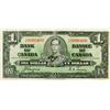 Image 1 : BANK OF CANADA. $1.00.  1937 Issue. BC-21d.  Coyne-Towers. No. T/N0000400. Fine. A rare low serial n