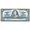 Image 1 : BANK OF CANADA.  $5.00. 1937 Issue. BC-23c. Coyne-Towers. No. H/S6075704. BCS graded Almost Unc-58. 
