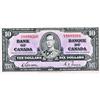Image 2 : BANK OF CANADA.  $10.00. 1937 Issue. BC-24b. Gordon-Towers. No. E/D8089266 and E/D8089267. Lot of tw