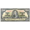 Image 1 : BANK OF CANADA.  $20.00. 1937 Issue. BC-25a. Osborne-Towers. No. A/E1577322. PCGS graded Extra Fine-