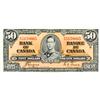 Image 1 : BANK OF CANADA.  $50.00. 1937 Issue. BC-26c. Coyne-Towers. No. B/H5158665. PCGS graded AU-53.