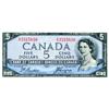 Image 1 : BANK OF CANADA.  $5.00. 1954 Issue. BC-31b. ‘Devil’s Face’. Beattie-Coyne. No. G/C3315830. PMG grade