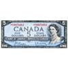 Image 1 : BANK OF CANADA.  $5.00. 1954 Issue. BC-39bA. Modified. Beattie-Rasminsky. No. *I/X0071662. AU.