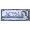 Image 1 : BANK OF CANADA.  $5.00. 1954 Issue. BC-39bA. Modified. Beattie-Rasminsky. No. *I/A0044148 and *N/X00