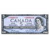 Image 2 : BANK OF CANADA.  $5.00. 1954 Issue. BC-39bA. Modified. Beattie-Rasminsky. No. *I/A0044148 and *N/X00