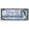 Image 1 : BANK OF CANADA   $5.00. 1954 Issue. BC-39bA. Modified.   Beattie-Rasminsky. No. *N/X0102086. Very Fi