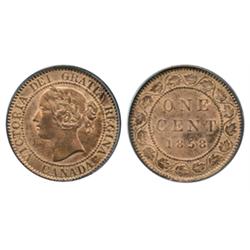 1858.  PCGS graded Mint State-64, Red-Brown.  65% or more remaining red luster.  A choice ‘key.’ dat