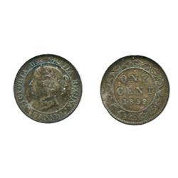 1859. Double-Punched, Narrow 9. #2.  NGC graded Very Fine-30.  Brown.