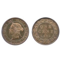 1881-H.  PCGS graded SPECIMEN-66. Red-Brown.  40% remaining luster.  Outstanding deep mirror fields,