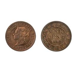 1887.  ICCS Mint State-64. Red.  50% remaining red luster.