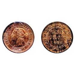 1888.  ICCS Mint State-63. Red.  75% red luster.