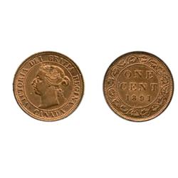 1891. Small Date. Small Leaves.  Obverse port. #3.  ICCS AU-50. (cleaned).