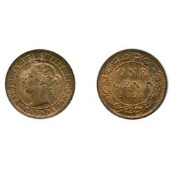 1895.  ICCS Mint State-64. Red-Brown.  40% even red luster.