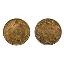 1910.  ICCS Mint State-63. Red-Brown.  50% remaining red luster.